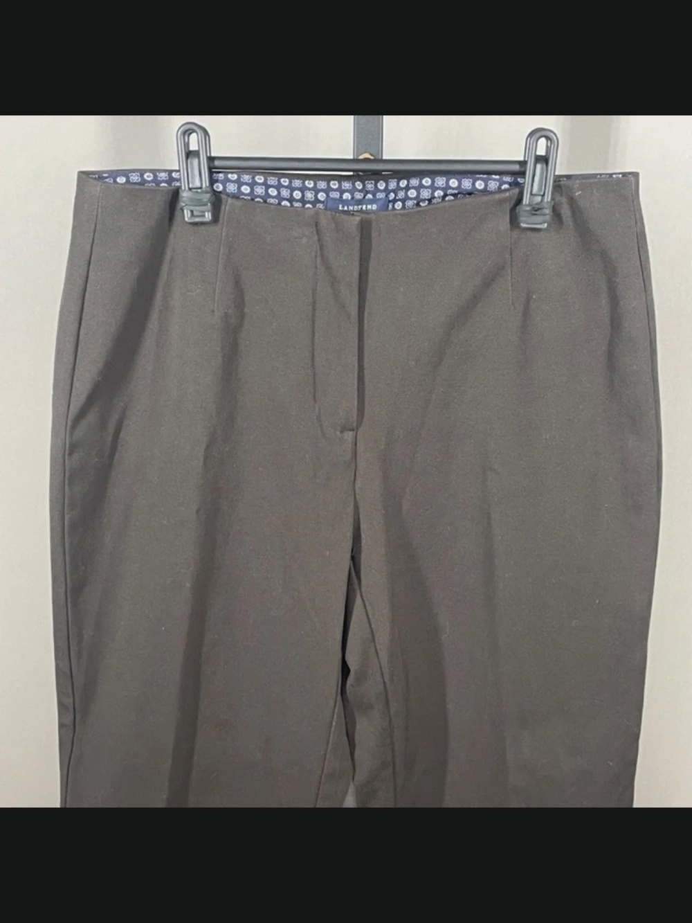 NEW Lands End Pants Womens 10 brown straight leg cropped trouser classic retro - Picture 2 of 10